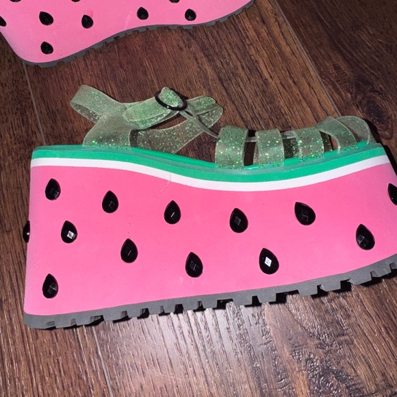 Women’s Glittery Watermelon Platform Sandals Dolls Kill - Picture 4 of 8
